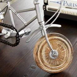 Best Pirce 🤩 Gold and Silver Metal Vintage Bicycle Sculpture Set by Ivory and Iris 🌟 -Cheap Ivory and Iris Store D400461S 8