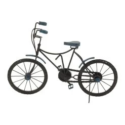 Brand new ✨ 18" Blue Metal and Wood Vintage Bicycle Sculpture by Ivory and Iris 🎉