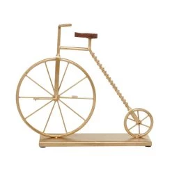 Best deal 🎉 17" Gold Metal Traditional Bicycle Sculpture by Ivory and Iris 👏 -Cheap Ivory and Iris Store D400465S 3