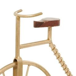 Best deal 🎉 17" Gold Metal Traditional Bicycle Sculpture by Ivory and Iris 👏 -Cheap Ivory and Iris Store D400465S 5