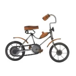 Best Pirce ⌛ 10" Vintage Brown Metal & Wood Bicycle Sculpture by Ivory and Iris ❤️