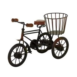 Best Sale ✔️ 12" Vintage Brown Metal & Wood Tricycle Sculpture by Ivory and Iris ✔️
