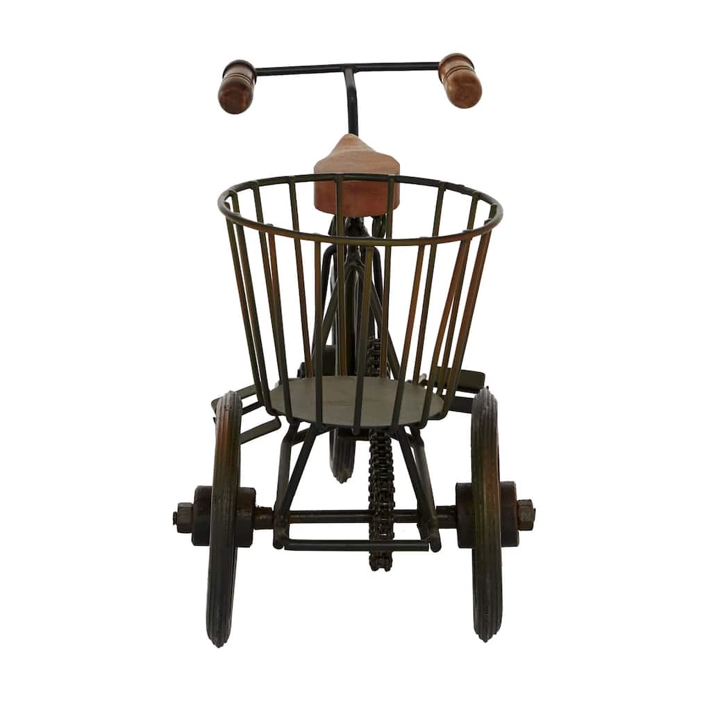 Best Sale ✔️ 12" Vintage Brown Metal & Wood Tricycle Sculpture by Ivory and Iris ✔️ 3 Best Sale ✔️ 12" Vintage Brown Metal & Wood Tricycle Sculpture by Ivory and Iris ✔️ - Image 3
