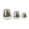 Best Pirce 🤩 Set of 3 Silver Glass Glam Candle Holder, 5", 7", 9" by Ivory and Iris 🛒