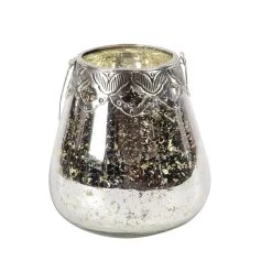 Best Pirce 🤩 Set of 3 Silver Glass Glam Candle Holder, 5", 7", 9" by Ivory and Iris 🛒 -Cheap Ivory and Iris Store D400496S 6