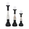 Hot Sale 🧨 16" Black & White Wood Farmhouse Candlestick Holder Set by Ivory and Iris ❤️