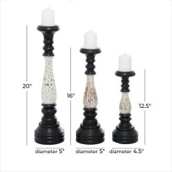 Hot Sale 🧨 16" Black & White Wood Farmhouse Candlestick Holder Set by Ivory and Iris ❤️ 14 Hot Sale 🧨 16" Black & White Wood Farmhouse Candlestick Holder Set by Ivory and Iris ❤️ -Cheap Ivory and Iris Store D400497S 7
