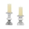 Buy 👍 Clear Glass Traditional Candle Holder Set by Ivory and Iris ⌛