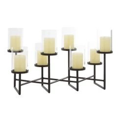 Best Pirce ❤️ Black Metal Modern Candelabra, 15" x 26" x 12" by Ivory and Iris ⌛