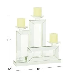 Best deal 🔔 17" Silver Wood Glam Candlestick Holder by Ivory and Iris 🔥 -Cheap Ivory and Iris Store D400514S 7