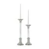 Budget ⭐ Set of 2 Silver Aluminum Glam Candle Holder, 12", 16" by Ivory and Iris 🎁