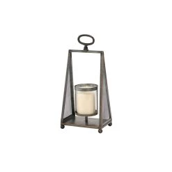 Coupon ❤️ 16" Gray Iron Industrial Candlestick Holder by Ivory and Iris 💯