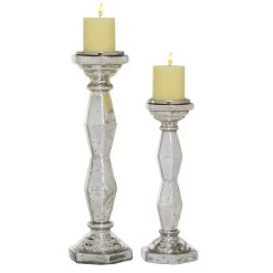Wholesale 🥰 Silver Glass Glam Candle Holder Set by Ivory and Iris 🥰