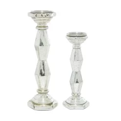 Wholesale 🥰 Silver Glass Glam Candle Holder Set by Ivory and Iris 🥰 -Cheap Ivory and Iris Store D400519S 5