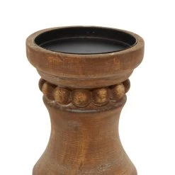 Wholesale 👏 Brown Wood Natural Candle Holder Set by Ivory and Iris ✨ -Cheap Ivory and Iris Store D400520S 4