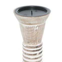 Discount ⌛ Brown Mango Wood Traditional Candle Holder Set by Ivory and Iris ✔️ -Cheap Ivory and Iris Store D400521S 3