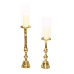 Best deal 🧨 Gold Aluminum Traditional Candle Holder Set by Ivory and Iris 👏