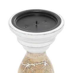 Best reviews of ⭐ Beige & White Mango Wood Farmhouse Candle Holder Set by Ivory and Iris 🔥 -Cheap Ivory and Iris Store D400536S 3