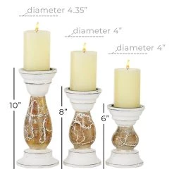 Best reviews of ⭐ Beige & White Mango Wood Farmhouse Candle Holder Set by Ivory and Iris 🔥 -Cheap Ivory and Iris Store D400536S 5