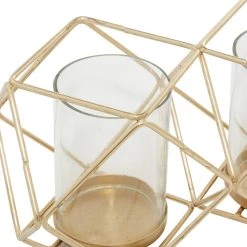 Cheap ⭐ 15" Gold Iron Modern Candlestick Holder by Ivory and Iris ❤️ -Cheap Ivory and Iris Store D400539S 4