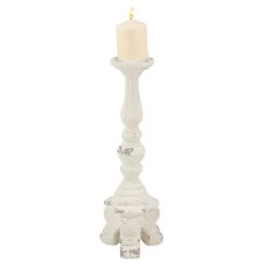 Best reviews of 👍 20" White Fiberglass Vintage Candlestick Holder by Ivory and Iris 🌟