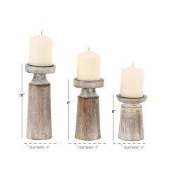 Best deal 👏 Brown Mango Wood Natural Candle Holder Set by Ivory and Iris 🧨 -Cheap Ivory and Iris Store D400552S 8