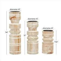 Best reviews of 💯 Brown Wood Natural Candle Holder Set by Ivory and Iris 🔔 -Cheap Ivory and Iris Store D400560S 5