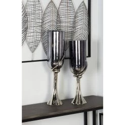 Budget 😀 26" Black Glass & Aluminum Modern Candlestick Holder by Ivory and Iris 🌟 -Cheap Ivory and Iris Store D400562S 7