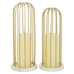 Best Pirce 😀 Gold Marble Contemporary Candle Holder Set by Ivory and Iris ✔️