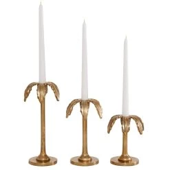 Flash Sale β Set of 3 Gold Aluminum Glam Candle Holder, 4" x 5" x 10" by Ivory and Iris βοΈ