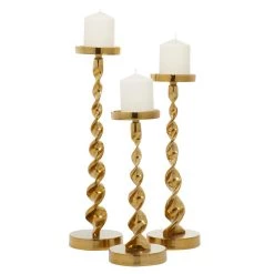 Best deal ✨ Gold Aluminum Coastal Candle Holder Set by Ivory and Iris ✨