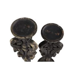 Budget π Black Wood Vintage Candle Holder Set by Ivory and Iris π 13 Budget π Black Wood Vintage Candle Holder Set by Ivory and Iris π -Cheap Ivory and Iris Store D400586S 6