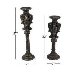 Budget π Black Wood Vintage Candle Holder Set by Ivory and Iris π 14 Budget π Black Wood Vintage Candle Holder Set by Ivory and Iris π -Cheap Ivory and Iris Store D400586S 7