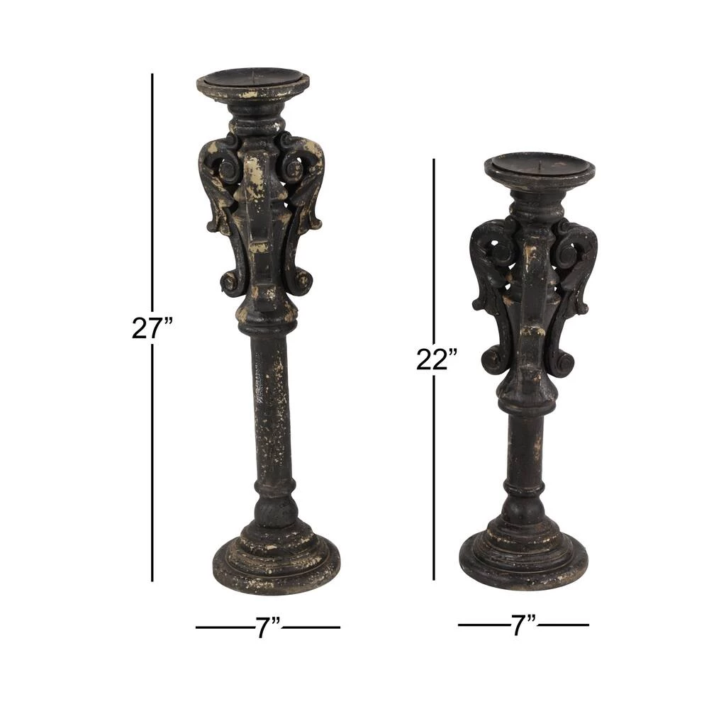 Budget π Black Wood Vintage Candle Holder Set by Ivory and Iris π 7 Budget π Black Wood Vintage Candle Holder Set by Ivory and Iris π - Image 7