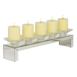 Buy ⌛ 20" Clear Wood Glam Candlestick Holder by Ivory and Iris 👏 -Cheap Ivory and Iris Store D400588S 3
