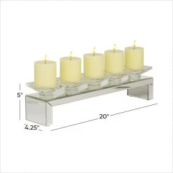 Buy ⌛ 20" Clear Wood Glam Candlestick Holder by Ivory and Iris 👏 -Cheap Ivory and Iris Store D400588S 6