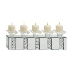 Wholesale π 24" Clear Wood Glam Candlestick Holder by Ivory and Iris π