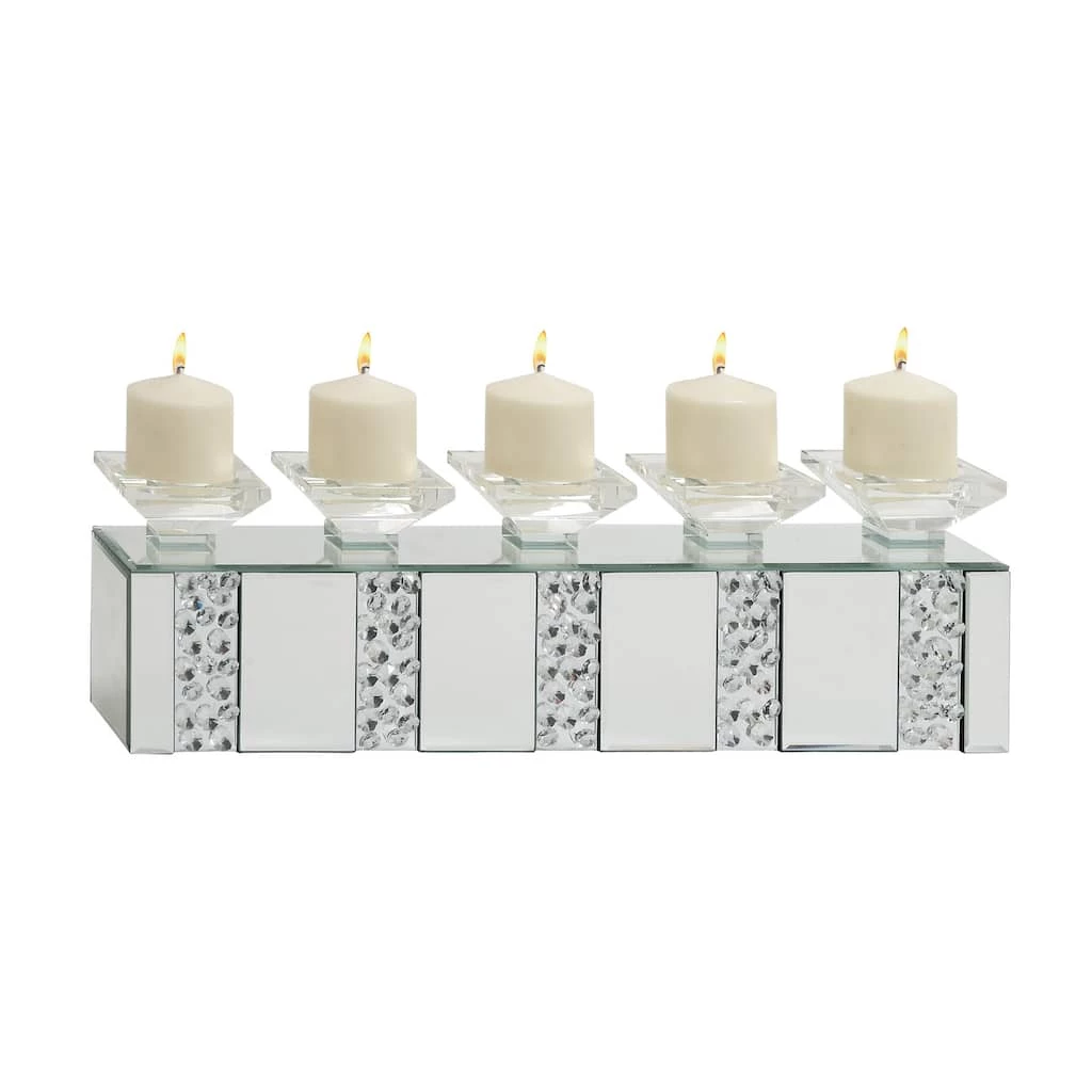 Wholesale π 24" Clear Wood Glam Candlestick Holder by Ivory and Iris π 1 Wholesale π 24" Clear Wood Glam Candlestick Holder by Ivory and Iris π