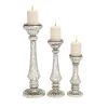 Outlet 🔔 Silver Glass Traditional Candle Holder Set by Ivory and Iris ❤️