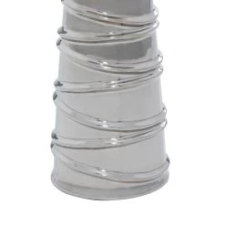 Hot Sale 🎁 Silver Ceramic Contemporary Candle Holder Set by Ivory and Iris 🎉 -Cheap Ivory and Iris Store D400594S 5