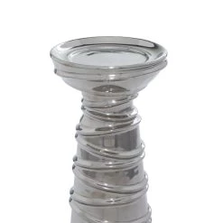 Hot Sale 🎁 Silver Ceramic Contemporary Candle Holder Set by Ivory and Iris 🎉 -Cheap Ivory and Iris Store D400594S 6