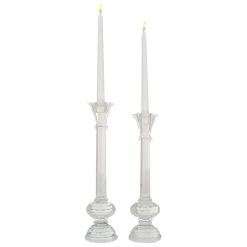 Top 10 𧨠Set of 2 Clear Wood Glam Candle Holder, 13", 14" by Ivory and Iris β