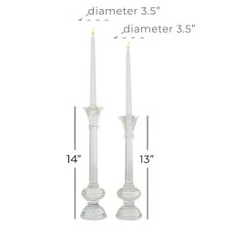 Top 10 🧨 Set of 2 Clear Wood Glam Candle Holder, 13", 14" by Ivory and Iris ⌛ -Cheap Ivory and Iris Store D400595S 5