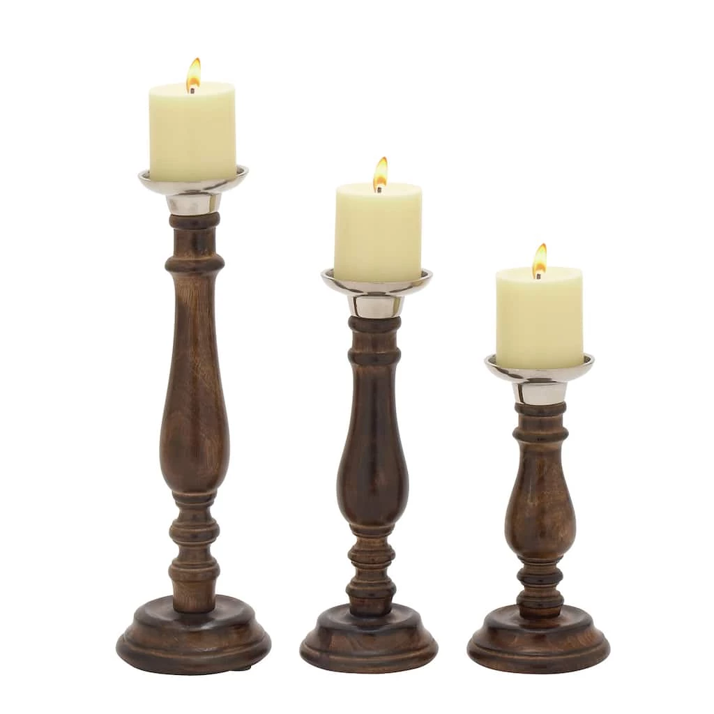 Coupon 𧨠Dark Brown Mango Wood Traditional Candle Holder Set by Ivory and Iris π 1 Coupon 𧨠Dark Brown Mango Wood Traditional Candle Holder Set by Ivory and Iris π