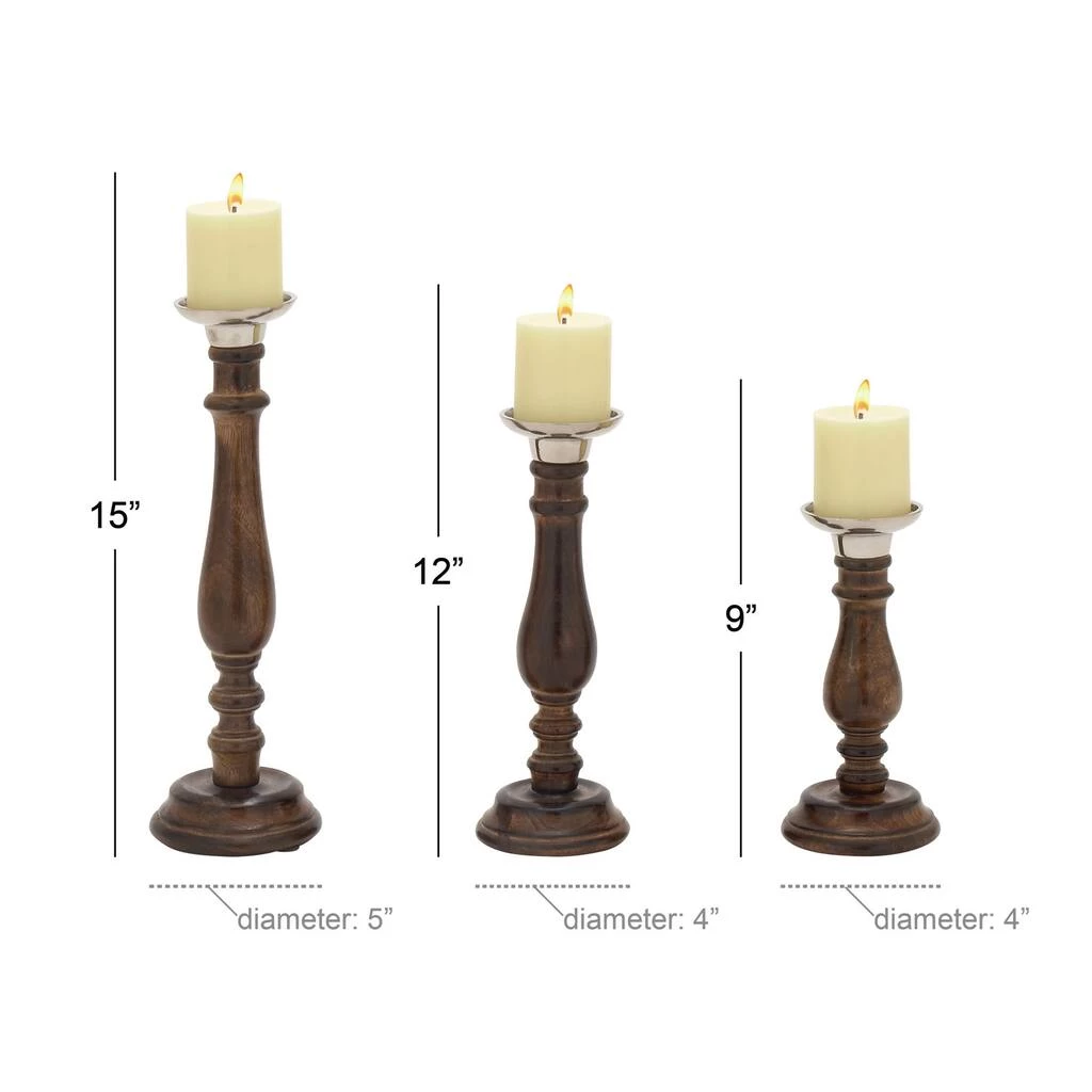 Coupon 𧨠Dark Brown Mango Wood Traditional Candle Holder Set by Ivory and Iris π 5 Coupon 𧨠Dark Brown Mango Wood Traditional Candle Holder Set by Ivory and Iris π - Image 5