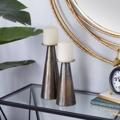 Promo 🎁 Bronze Stainless Steel Contemporary Candle Holder Set by Ivory and Iris 🔥 -Cheap Ivory and Iris Store D400598S 6