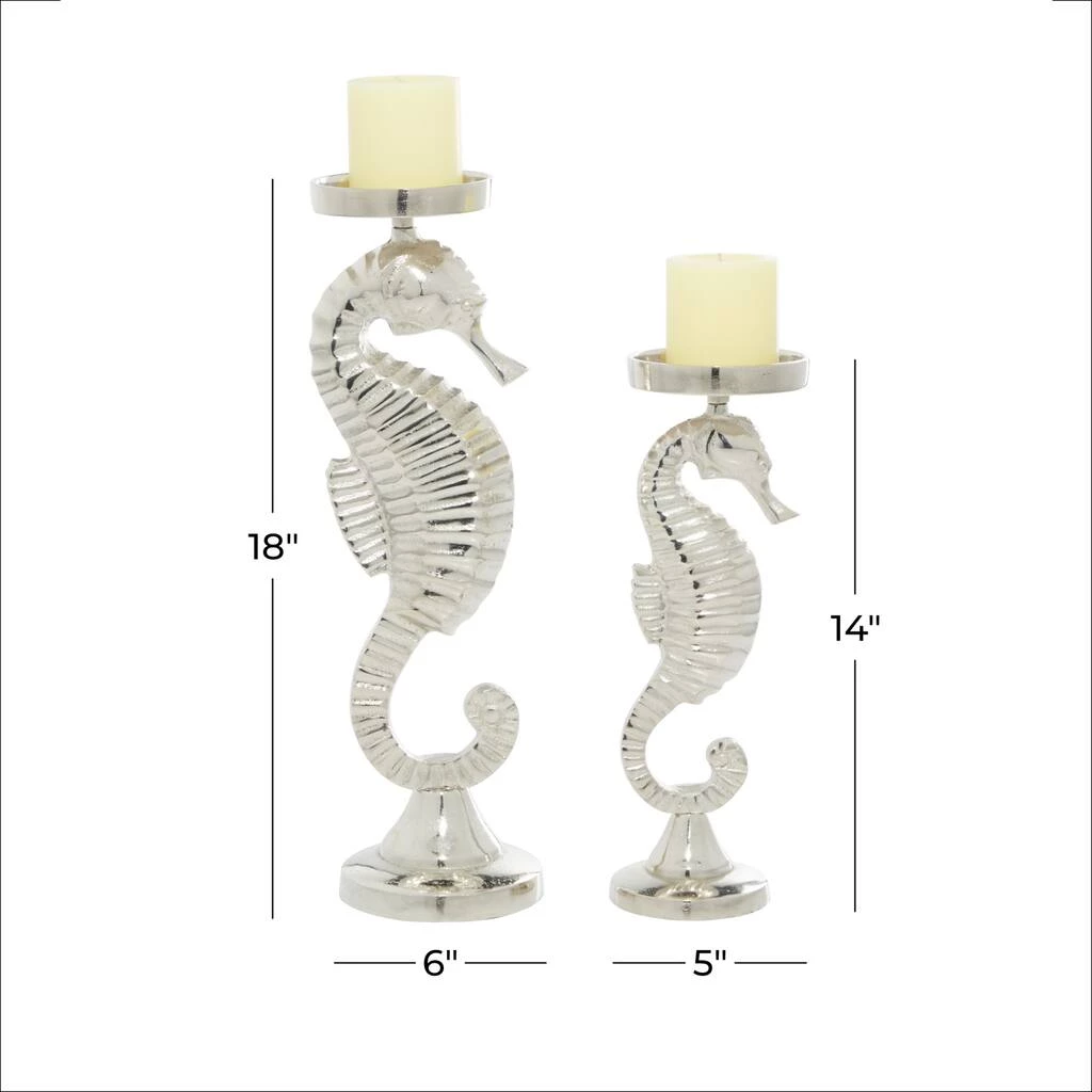 Best deal π Silver Aluminum Coastal Seahorse Candle Holder Set by Ivory and Iris π 7 Best deal π Silver Aluminum Coastal Seahorse Candle Holder Set by Ivory and Iris π - Image 7