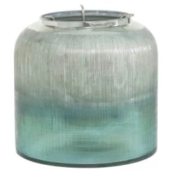 Wholesale π 7" Turquoise Glass Contemporary Candlestick Holder by Ivory and Iris π₯
