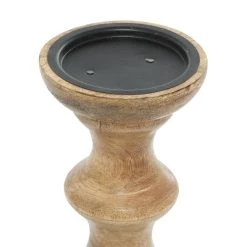Wholesale 👏 Brown Mango Wood Country Candle Holder Set by Ivory and Iris 🤩 -Cheap Ivory and Iris Store D400607S 4
