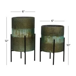 Buy 🛒 Green Glass Contemporary Candle Holder Set by Ivory and Iris 🔥 -Cheap Ivory and Iris Store D400608S 5